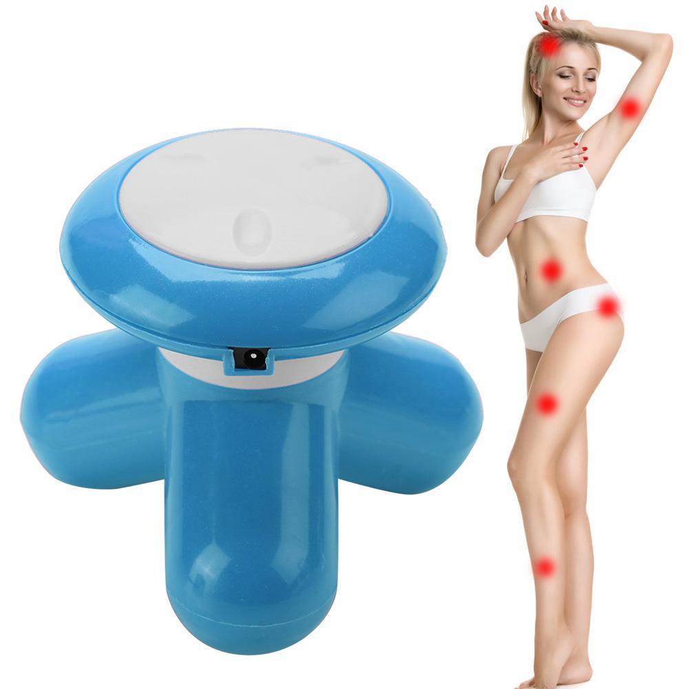 USB Mini Electric Handled Wave Vibrating Massager Neck Full Body Massage Blue
