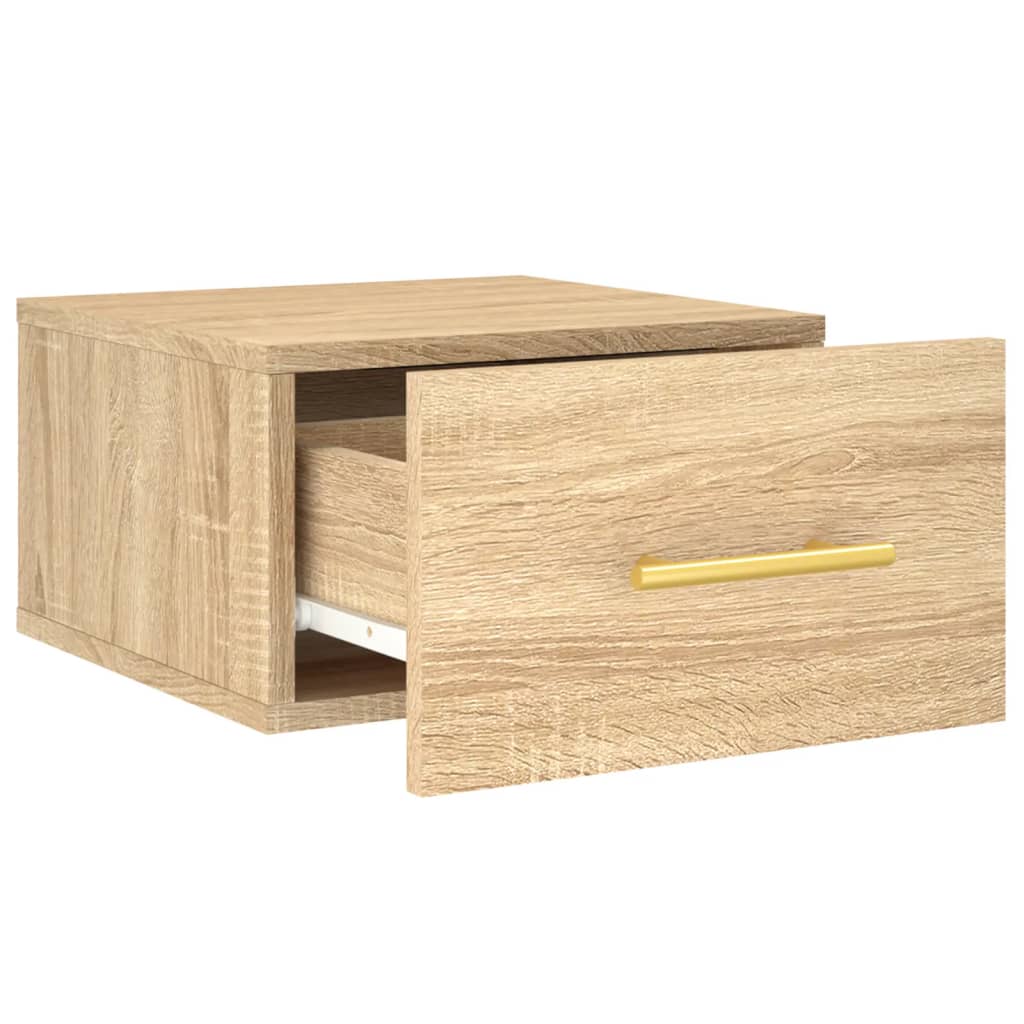Wall Mounted Nightstand Sonoma Oak 35 x 35 x 20 cm