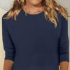 Women Casual T-shirt O-neck 3/4 Sleeve Pullover Tops Solid Color Slim Fit Tunic Tops Stretchy Tee Shirt Streetwear
