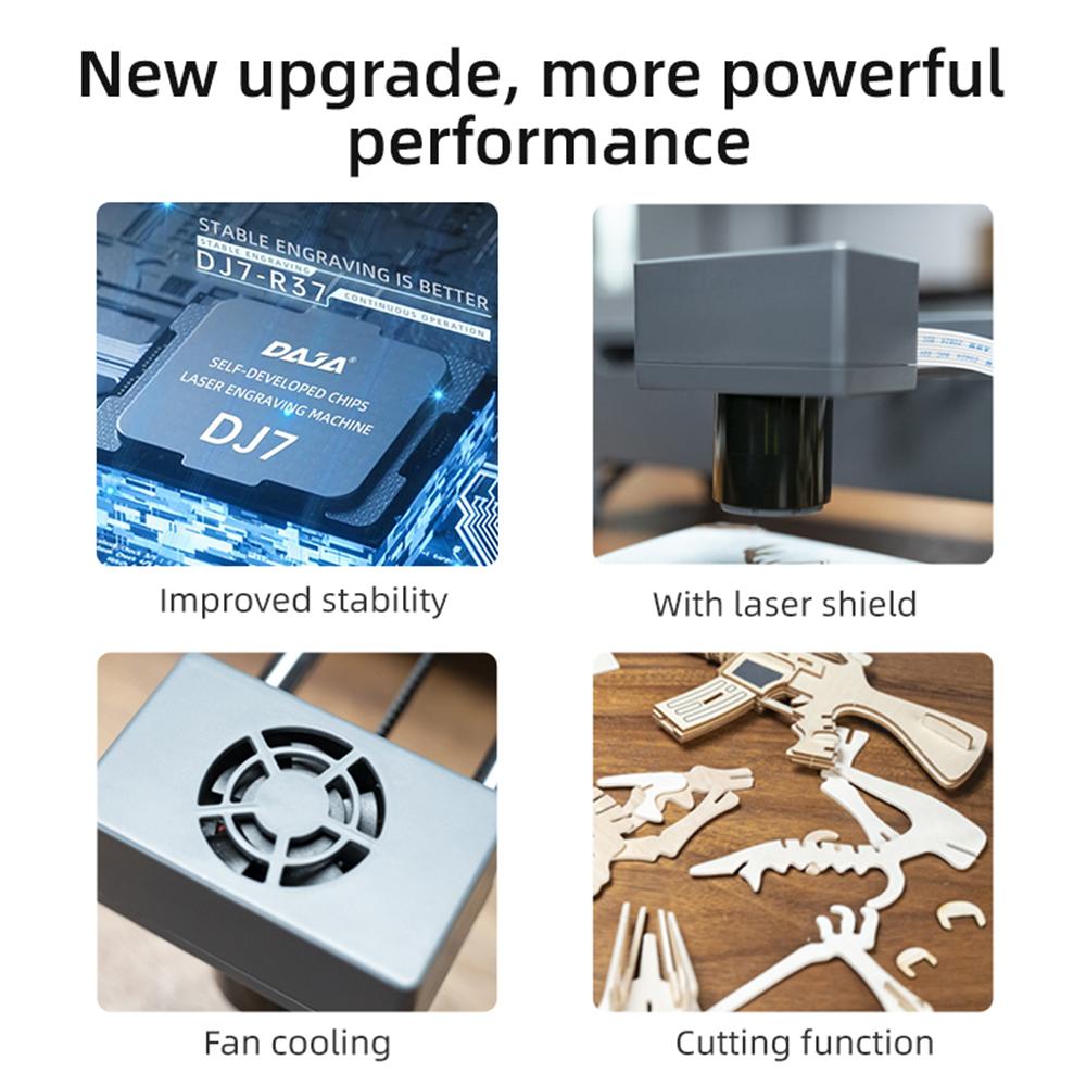 Лазерный гравер DAJA DJ7 5 Вт, полупроводниковый лазерный настольный маркировочный станок с рабочей зоной 150x150 мм