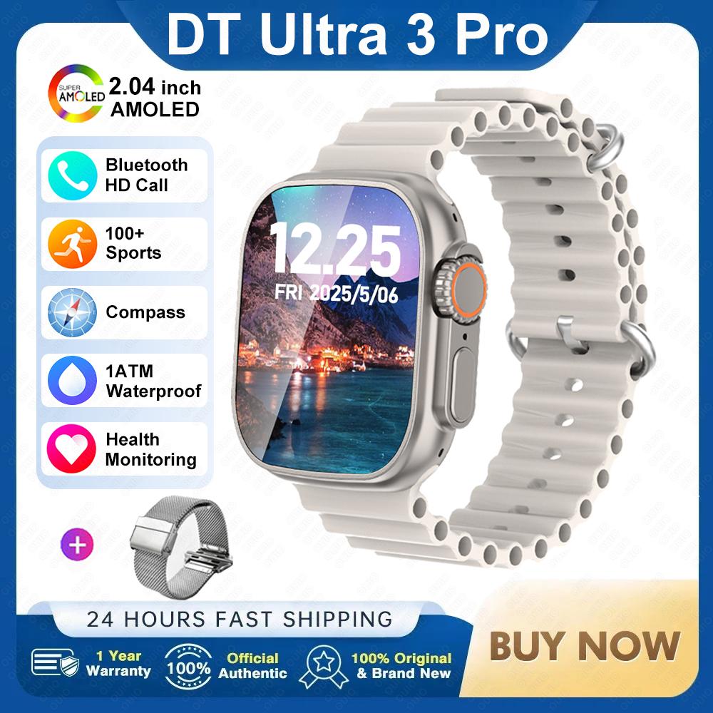 2025Новые DT Ultra 3 Pro Google map NFC Смарт-часы 32G Память Музыка Видео NFC Bluetooth Звонок Водонепроницаемые Смарт-часы