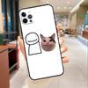 Мемное лицо Белуги Кота Улыбающееся Чехол для Телефона Для iPhone 17 16 15 14 13 12 11 Pro Max mini 16 Plus 16e 17 Air Защитный Чехол