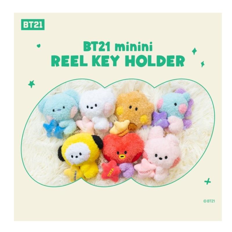 BTS BT21 Official Minini Doll Reel Key Holder Authentic