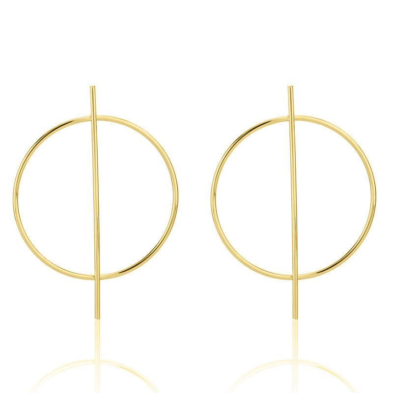 Hoop Trendy Geometric Earrings Minimalist Alloy Statement Jewelry For Women
