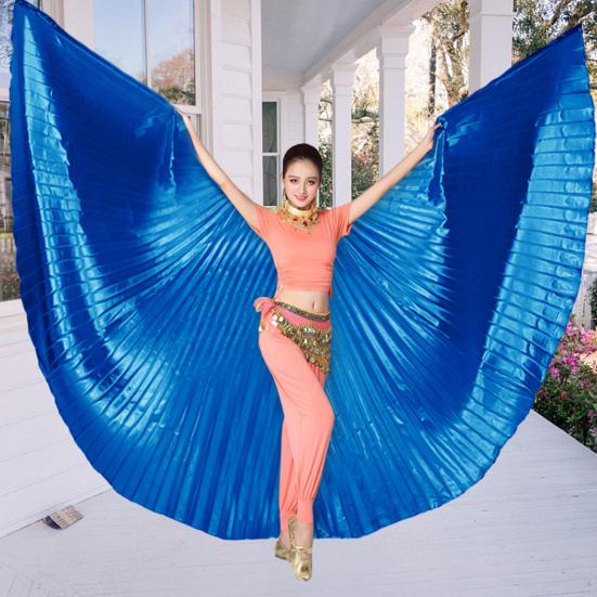1 Set Belly Dance Wing with Telescopic Rod Eye-catching Wing Prop Cosplay Costume for Parties Festivals Decoration
