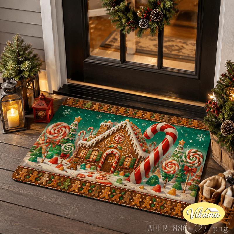 Christmas Snowman Welcome Door Mat Washable Non-Slip Kitchen Floor Mat Indoor Outdoor Carpet Christmas Home Decoration