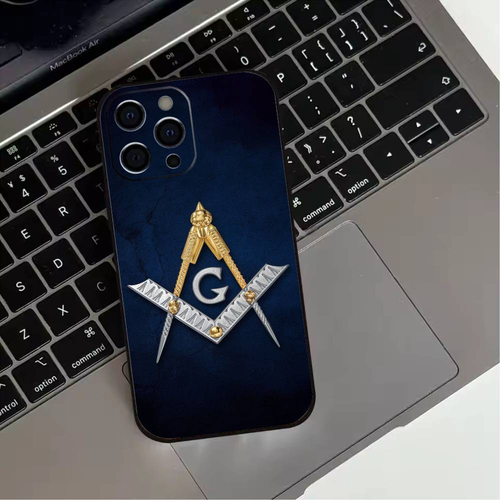 Символ масонства Чехол для телефона для iPhone 17,16,15,14,13,12,11 Plus,Pro Max,XS,Мягкий силиконовый черный чехол