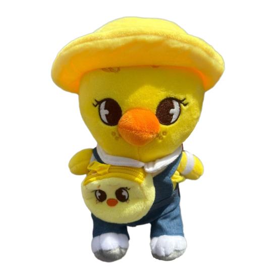 Cartoon Animal Plush Toy with Removable Clothes Backpack Pig Fox Chick Wolf Bear Cat Rabbit Dog Plushie Stuffed Animal Doll Band Fans Gift