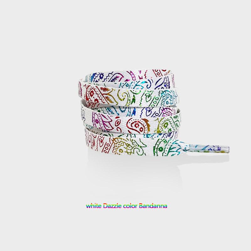 Gilding Flat Shoe Laces Cashew Flower Shoelaces for Sneakers Hand-painted Sports Casual Basketball Tennis Shoelace Shoestrings