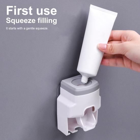 Автоматическая соковыжималка для зубной пасты, держатель для зубных щеток, настенное крепление, современная ванная комната, тюбик для зубной пасты, экструдер, дозатор, сжимающий инструмент, органайзер для хранения чашек