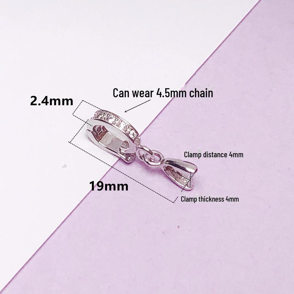 Серебряная застежка-клипса двойная из стерлингового серебра 925 пробы для подвески и нефритовых аксессуаров