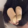 Платформенные Birkenstocks в ретро-стиле, новые бархатные полутапочки с закрытым носком, хлопковые тапочки для осени и зимы