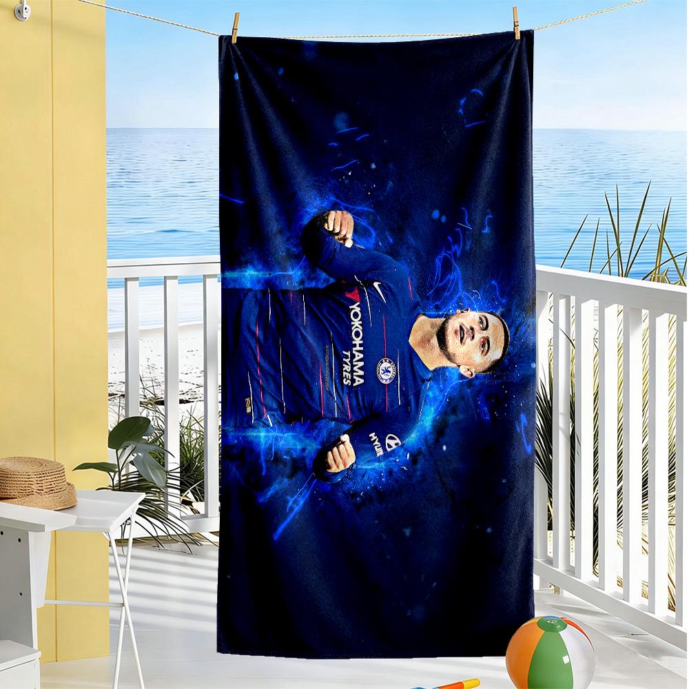 Chelsea Fc Player Portrait Beach Towel Quick-Dry Soft Microfiber Comfortable Lightweight Perfect for Traveling Yoga Camping and Swimming