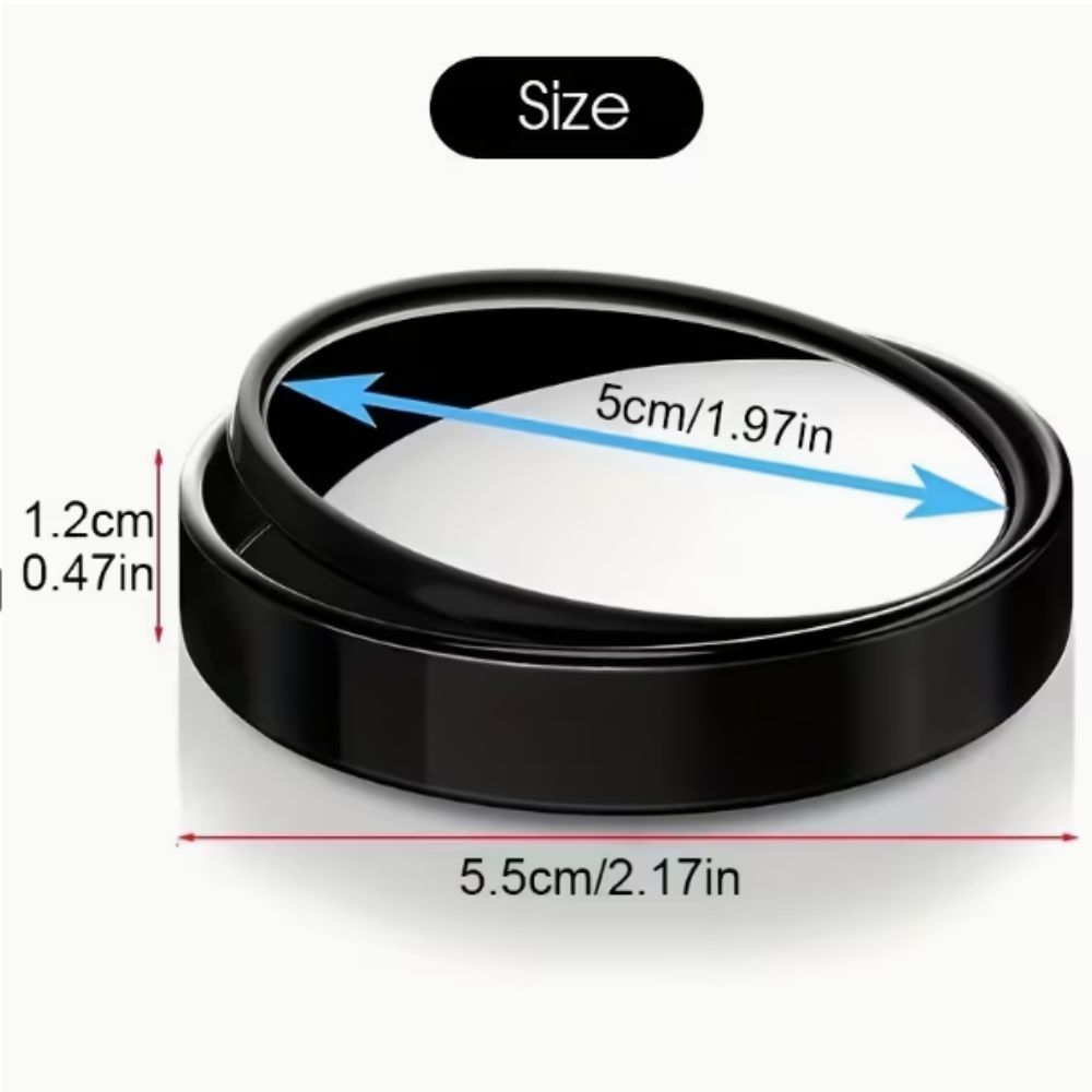 2pcs 360 Degree Adjustable Blind Spot Mirror Universal Fit Wide Angle Mirror Driving Safety