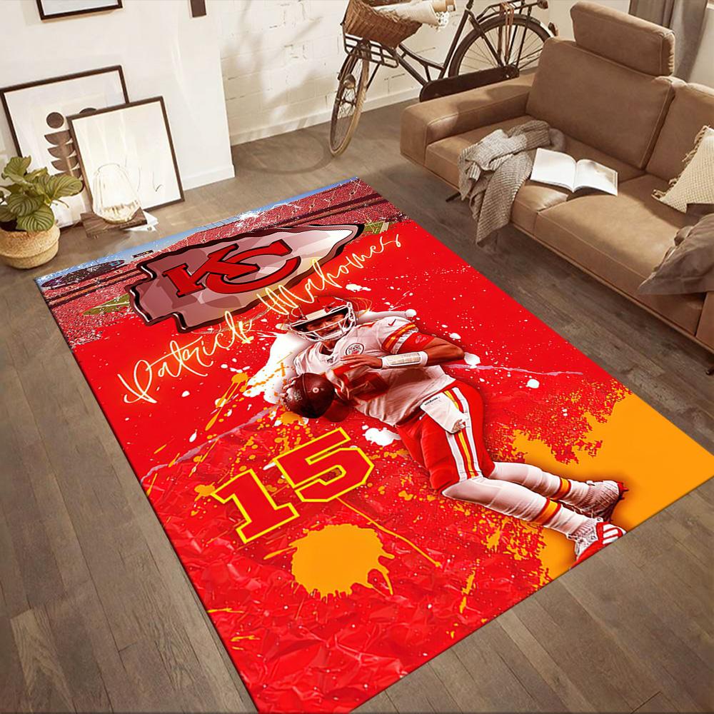 Квадратные ковры Kansas City Chiefs — отличный выбор для гостиных, спален, домашнего декора и в качестве подарков.