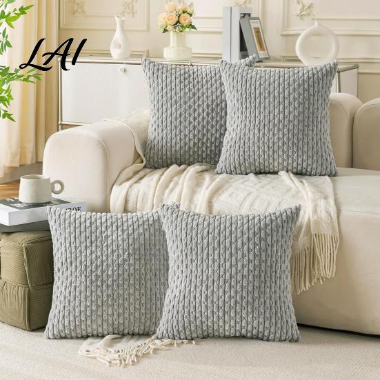 Cozy Bedroom Bedside Cushion Covers Bohemian Cover Soft Pillow Corduroy Throw Solid Color Decorative Case