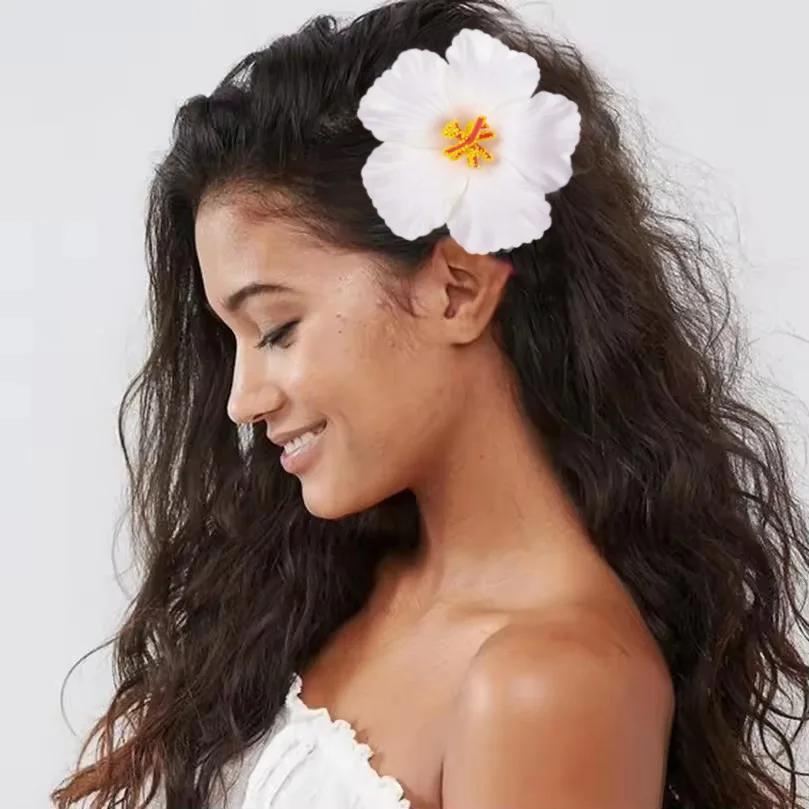 2/5 шт. Гавайский цветок заколка для волос Летний пляж Вечеринка по случаю дня рождения Свадебное украшение Аксессуары для волос в виде искусственных цветов яйца для девочек