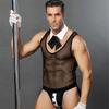 Нижнее белье для мужчин, нижнее белье для геев, сексуальное сетчатое боди на груди, бандаж, цельный костюм для секса для взрослых