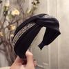 Fashion Shining Rhinestone Hairband Women Solid Headband Adult Classic Black Yellow Hair Accessories Female Turban