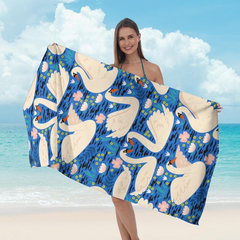 Ultrafine Microfiber Beach Towel Adults Quick-Dry Swim With Digital Print Lightweight Absorbent Bath Pool Sea Travel Yoga