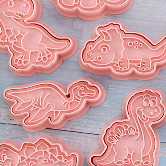 Yousheng 8 шт. Форма для печенья, антидеформационная, легкосъемная, полипропиленовая, в форме динозавра, для выпечки, принадлежности для выпечки