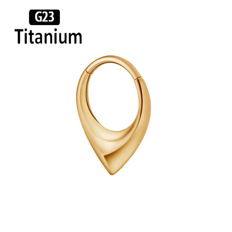 Титан G23 Высокое качество Капля воды Пирсинг септума Кликер Кольца для носа 16G Сегмент Трагус Хрящ Дейт Серьги-кольца Циркон