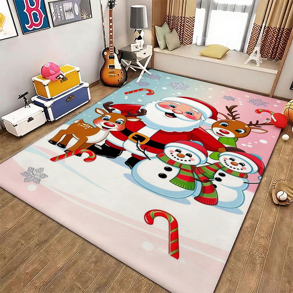 Cozy Christmas Gingerbread Cottage Patterned Rug Allseason Carpet For Study Reading Area Home Decor New Year Gift