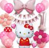 Набор украшений MON teriar Hello Kitty розовое золото, оригинальный набор шаров, шары с цифрами, шары с персонажами, украшения на день рождения для девочек,