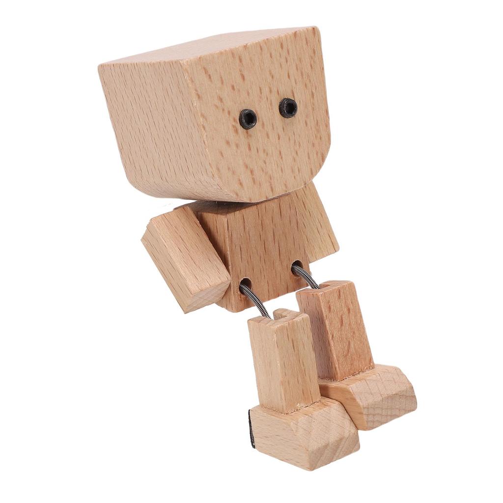 Трясущийся Деревянный Человек Магнитный Забавные Выражения Лица Трясущаяся Деревянная Кукла Фигурка для Стола Полки