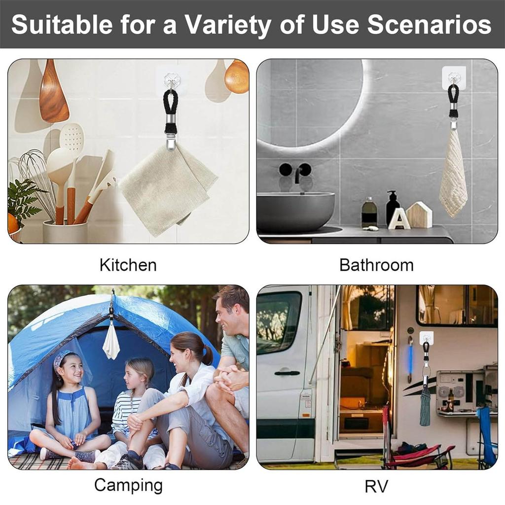 10 шт. Плетеные хлопковые петли для полотенец, зажим для полотенец, крючок-держатель для полотенец, вешалка-стойка, металлический зажим, домашняя вешалка для хранения, простая в использовании