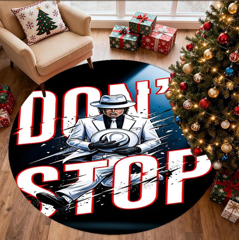 Michael Jackson Pattern Round Rug, Indoor/Outdoor Mat, for Picnic, Gameroom, Bedroom, Office, Living Room, Home Decor Carpet, Birthday Gift