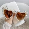 Outdoor Eyewear Bling Shades Pearls Sun Glasses Heart Sunglasses Party Glasses