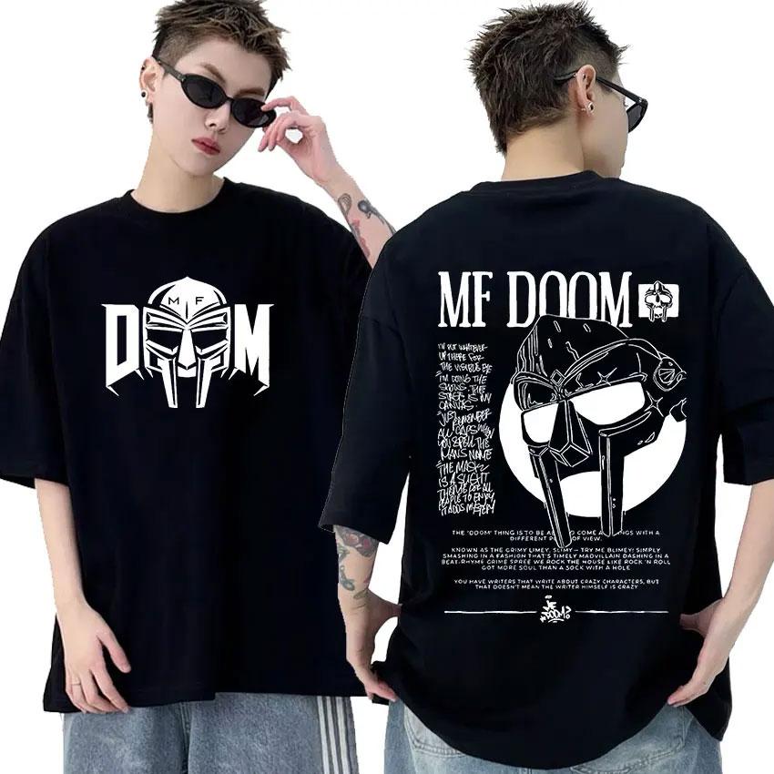 Футболки с рисунком рэпера Mf Doom, футболка с музыкальным альбомом Madvillainy Metal, мужская и женская футболка в стиле панк, винтажная, свободного покроя, хлопковая футболка в уличном стиле