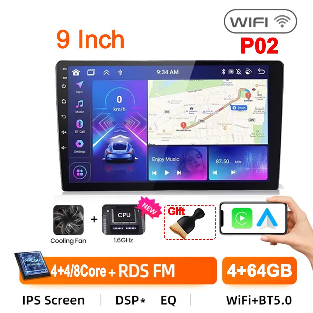 Universal 2Din Car Radio 7"/9"/10"Android 13 Autoradio 4/8Core Wireless Carpaly Multimedia Player GPS For Hyundai Nissan Toyota