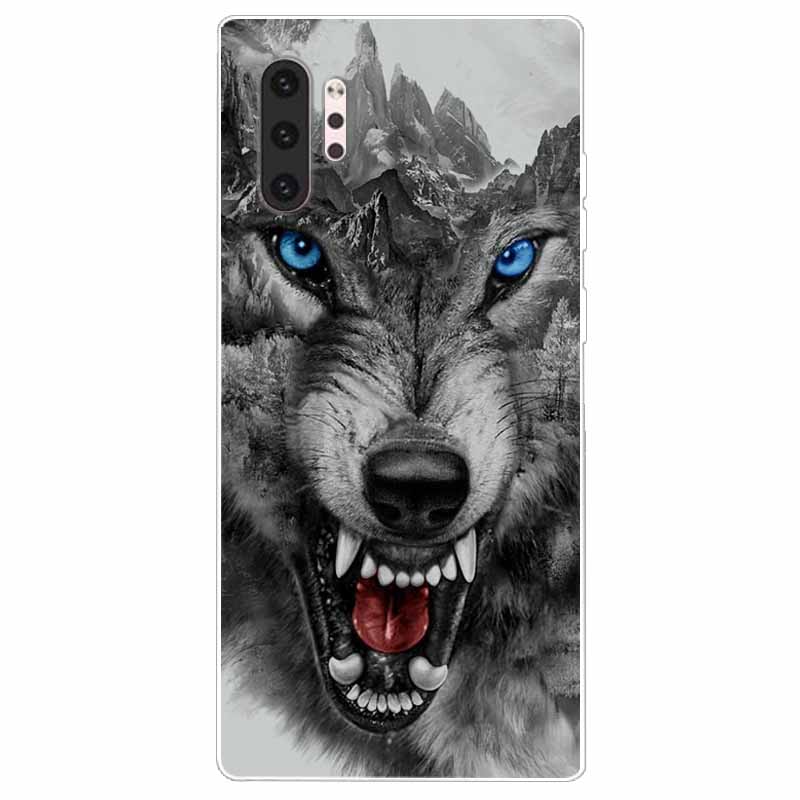 Phone Case For Samsung Note 10 Pro Plus Cover Note10 Silicone Soft Painted Wolf Coque for Samsung Galaxy Note 10 Lite TPU Bumper