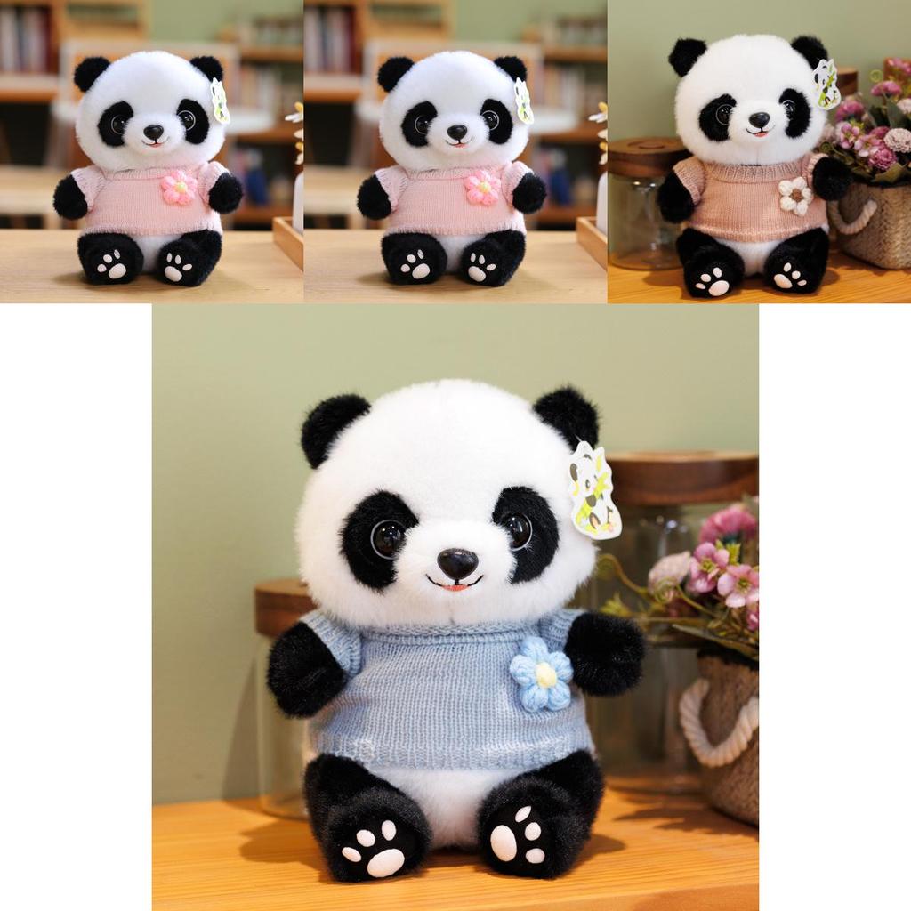 Adorable 25cm Cute Panda Plush Toy With Soft Short Fur Ideal For Kids Birthday Gifts