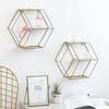 Металлическая шестиугольная настенная полка для хранения, украшение для гостиной, спальни