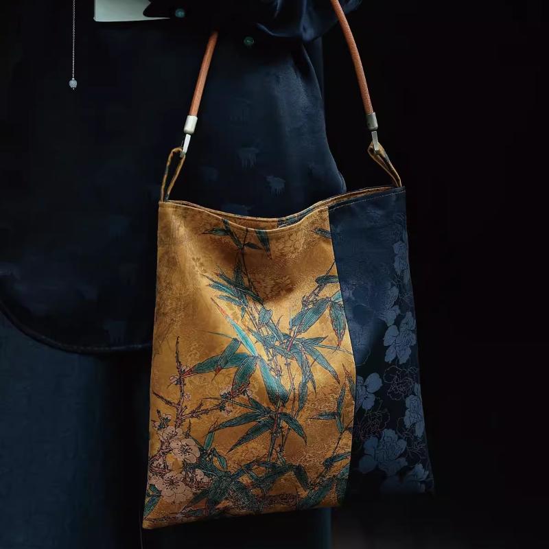 Xiangyunsha, новый китайский стиль, универсальный чай и старинный костюм, художественный, большой размер, сумка на одно плечо подмышкой, ручная сумка для хранения, тканевая сумка