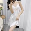 Summer New Women 2PCS Robe Nightgown Set Sexy Hollow Out Perspective Bathrobe Intimate Lingerie Silk Satin Home Dress Loungewear