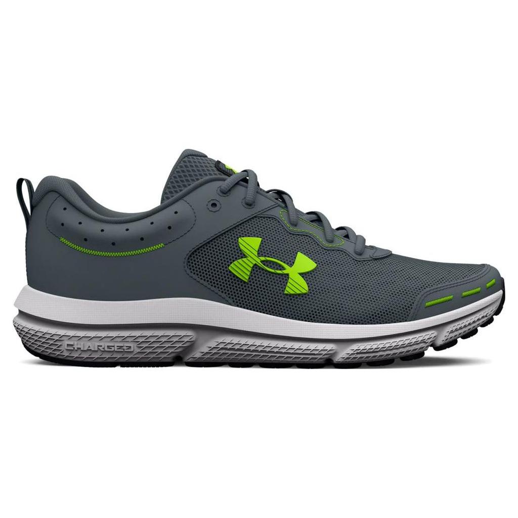 Under Armour Charged Assert 10 Gravel Lime Surge Men Sneakers Grey 3026175-100