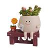Sunflower Smiling Face Planter Pot Resin Cartoon Head Flowerpot Indoor Outdoor Cactus Succulent Plants Container