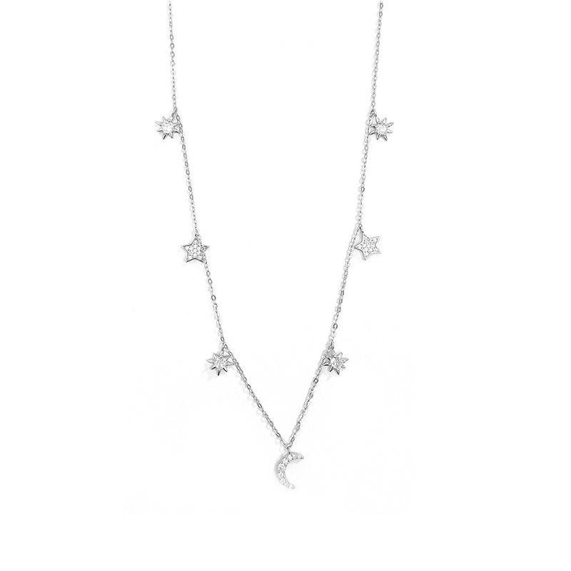 Легкое роскошное ожерелье со звездами и луной для женщин, персонализированные и передовые дизайнерские аксессуары, новая ключичная цепочка
