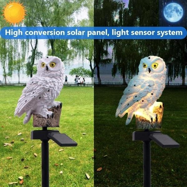 Водонепроницаемые солнечные садовые светодиодные фонари в виде совы Stonego Garden Outdoor Pathway Lights