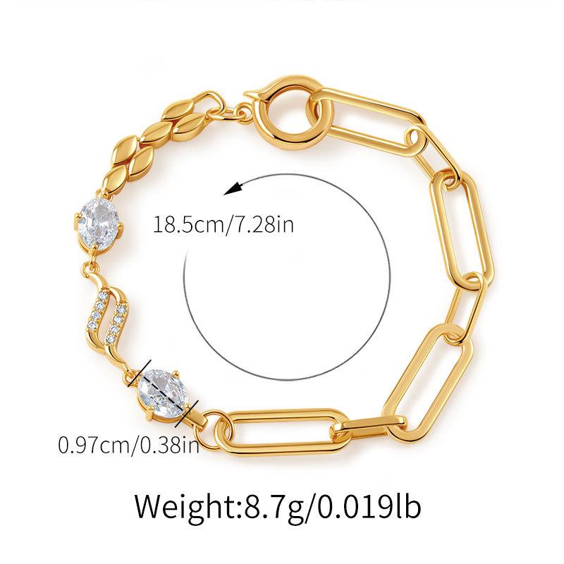 Luxury Zircon Inlaid Handmade Bracelet For Women Fashion Commute