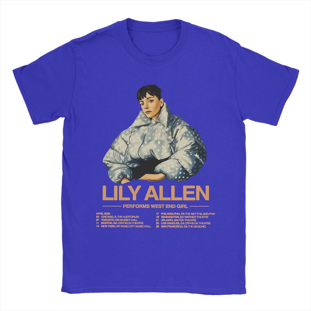 Hipster Lily Allen West End Girl Tour 2026 TShirts for Unisex Round Neck Pure T Shirts Short Sleeve Tee Shirt Plus Size Clothes