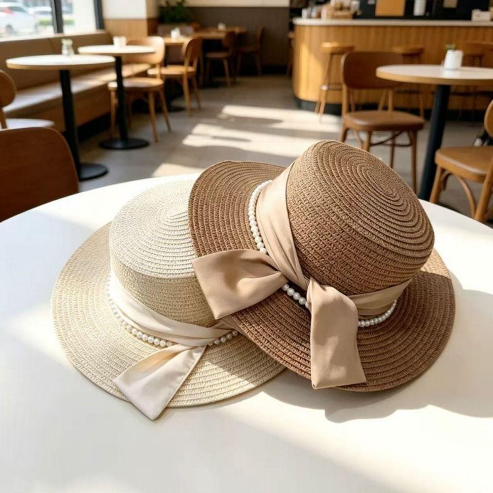 Silk Bow Bucket Hat Multicolor Beach Hat French Sun Visor Hat Summer Outdoor