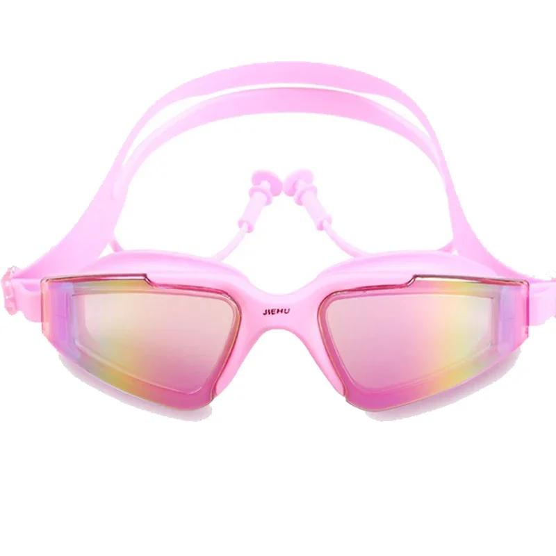 Очки для плавания с диоптриями для детей и девочек, водонепроницаемые, противотуманные, комплект для плавания из ацетата