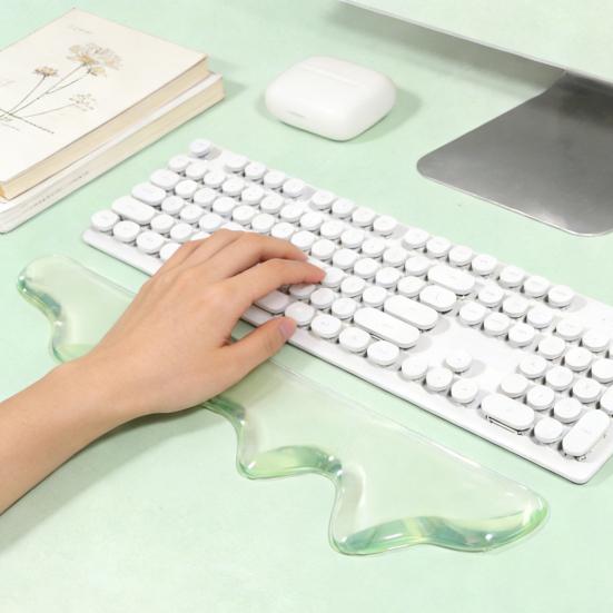 2 Pcs Gel Wrist Rest Set Clear Wrist Pad for Keyboard with Mouse Wrist Rest Ergonomic Hand Wrist Support Pad for Computer Laptop Office Gaming