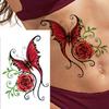 1 Sheet Sexy Butterfly Plum Rose Temporary Tattoos For Women Girls Watercolor Fake Flower Tattoo Sleeve Waterproof Decoration
