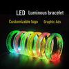 Светодиодный светящийся акриловый браслет с напечатанным логотипом для мероприятий и концертов